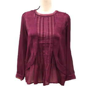 𝅺ANTHROPOLOGIE HD in Paris Thistleberry Ruffle Blouse